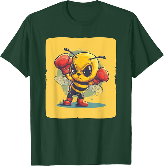 Angry Bee with boxing Gloves for funny Bees Lovers T-Shirt - T-Shirt | Forest
