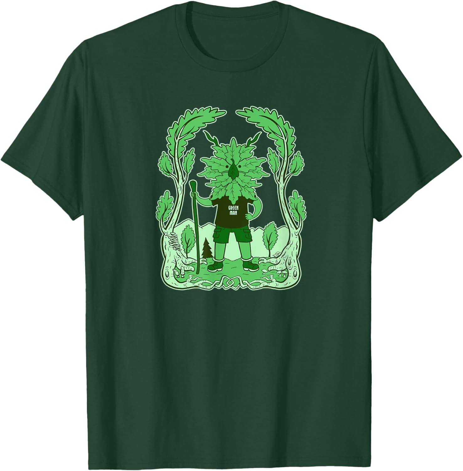 Mystic Green Man Nature Pagan Outdoors Forest Wilderness T-Shirt - T-Shirt | Forest