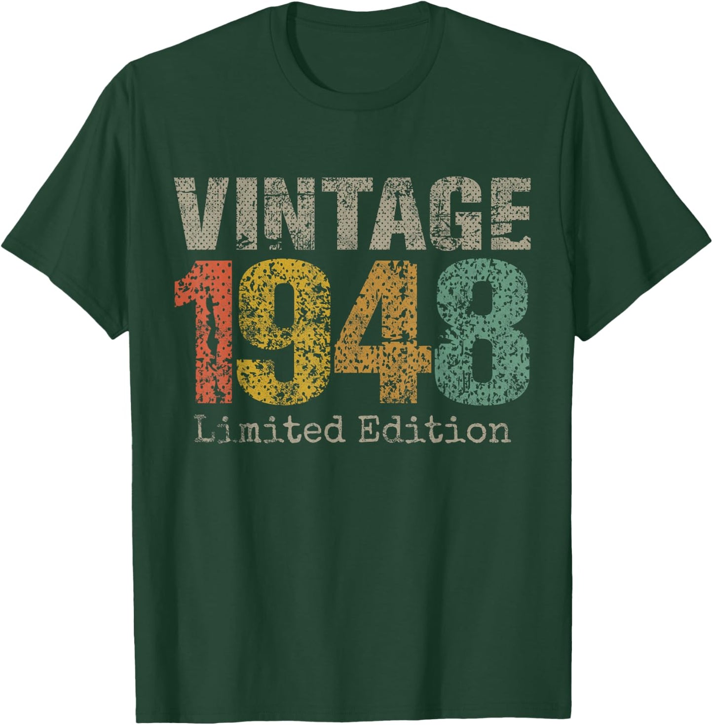 Vintage 1948 Limited Edition 77th Birthday Gifts 77 Year Old T-Shirt - T-Shirt | Forest