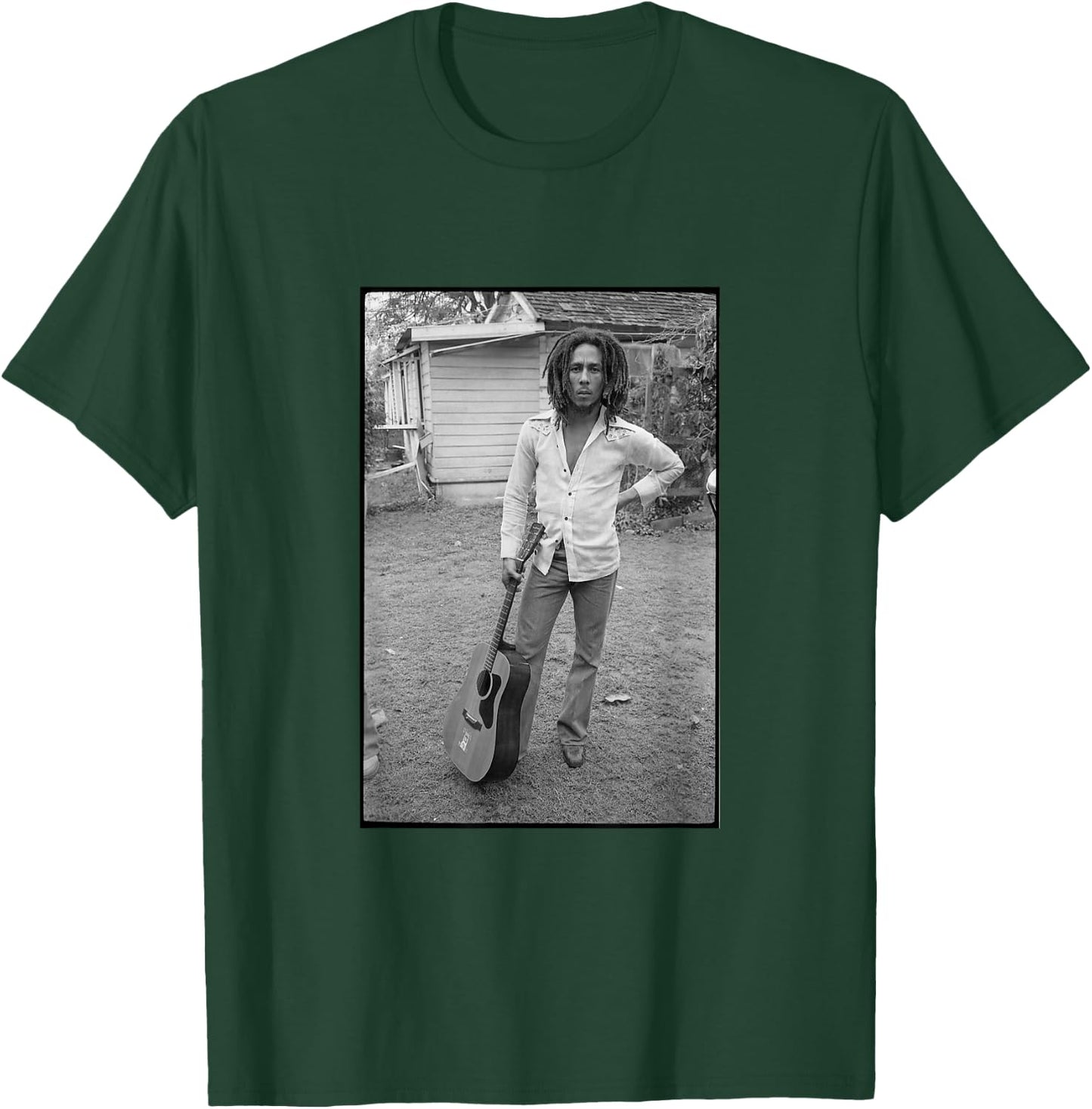 Bob Marley x David Burnett Guitar Photo T-Shirt - T-Shirt | Forest