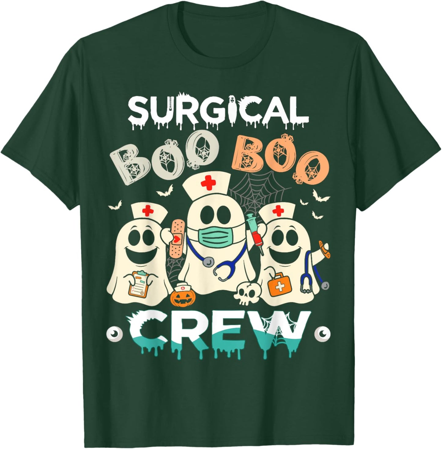 Surgical Boo Crew Ghost Surgery Nurse Halloween Women T-Shirt - T-Shirt | Forest