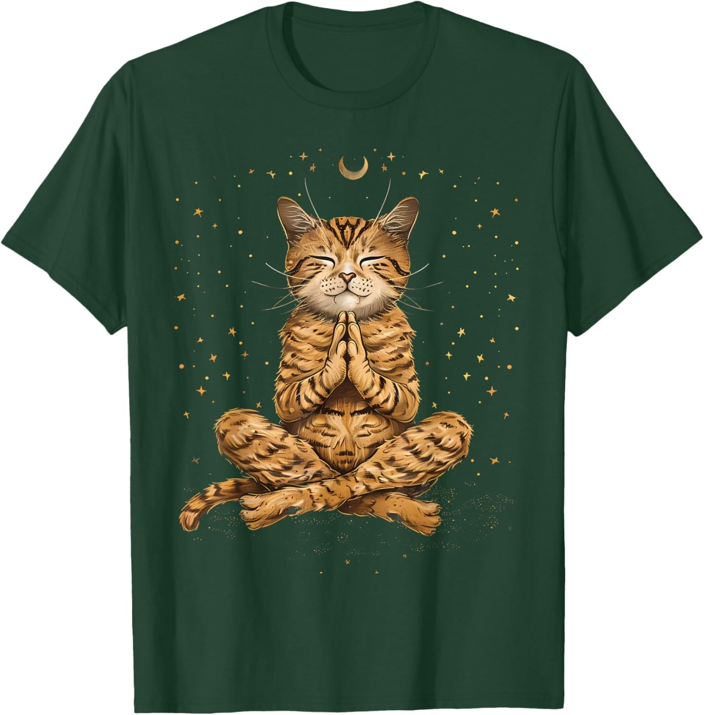 Cat Meditation Zen Buddha Spirituality Hindu Buddhist Women Kids T-Shirt - T-Shirt | Forest
