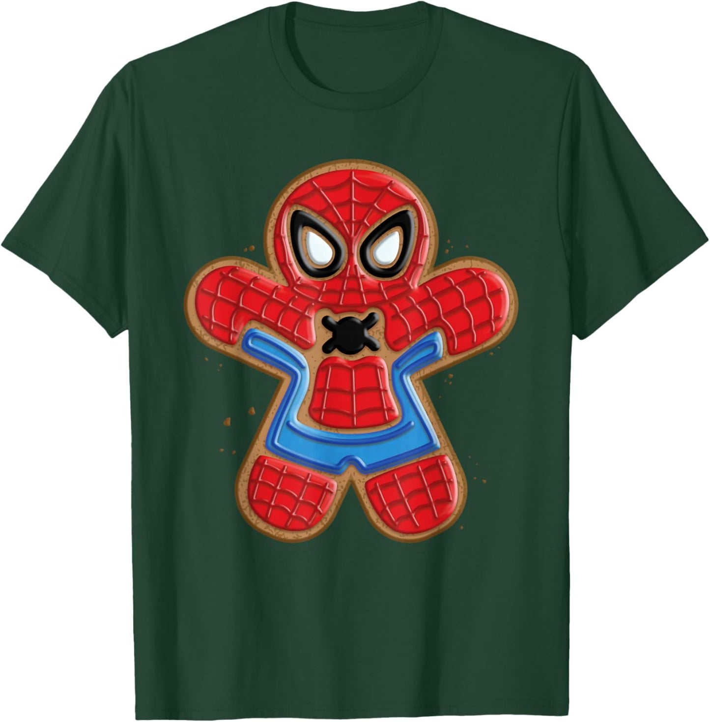 Marvel Spider-Man Holiday Christmas Gingerbread Man Cookie T-Shirt - T-Shirt | Forest