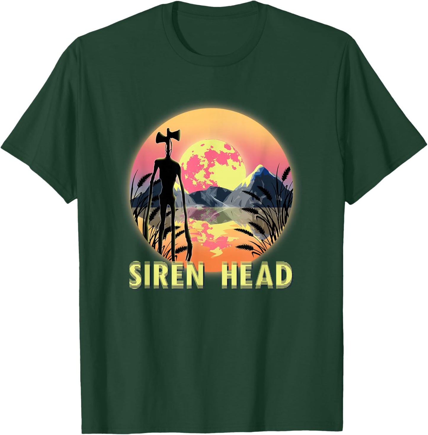 Cryptid Full Moon and Siren Head T-Shirt - T-Shirt | Forest
