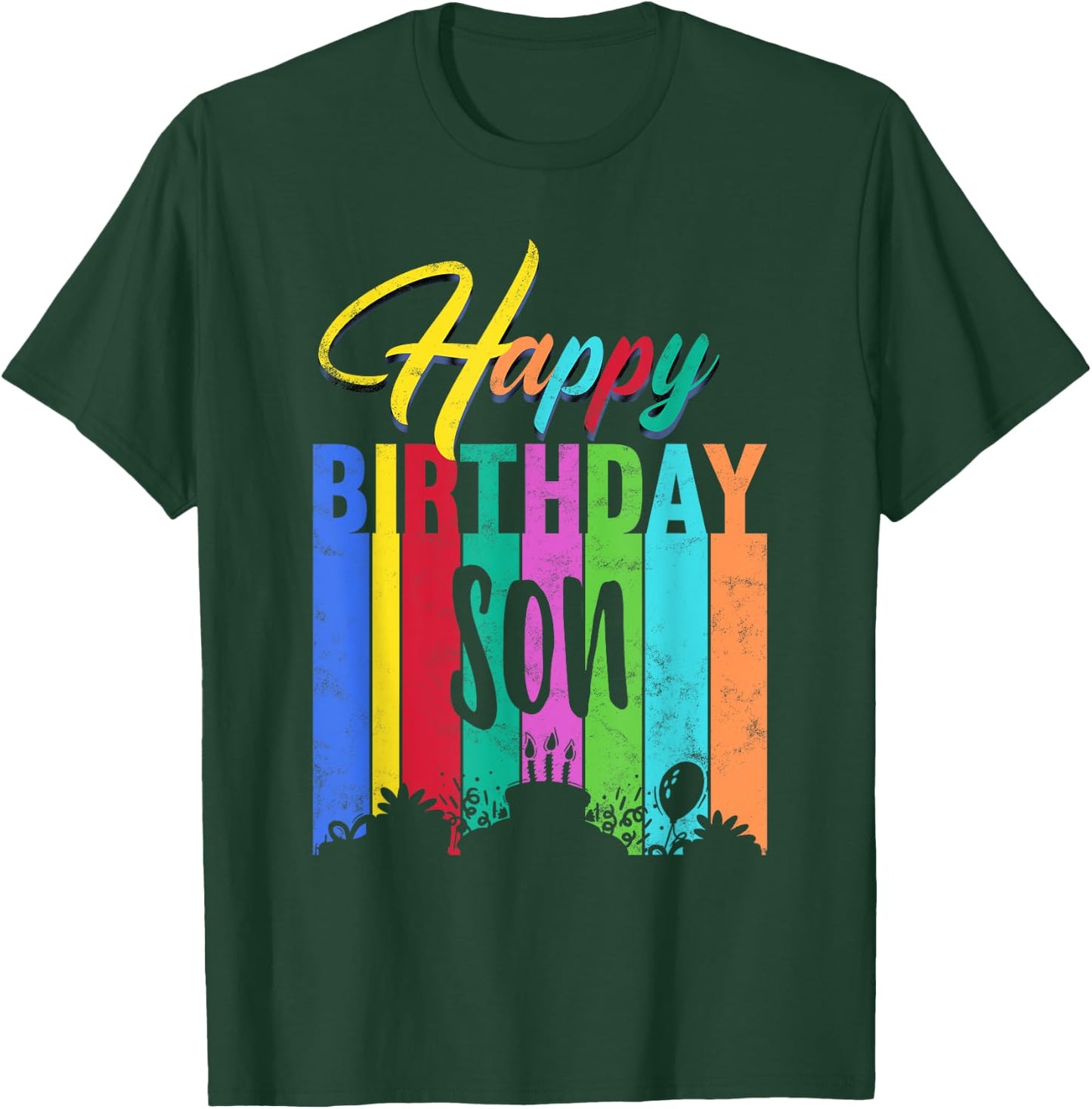 Happy Birthday Son Personalized Name Gift Custom B-day T-Shirt - T-Shirt | Forest