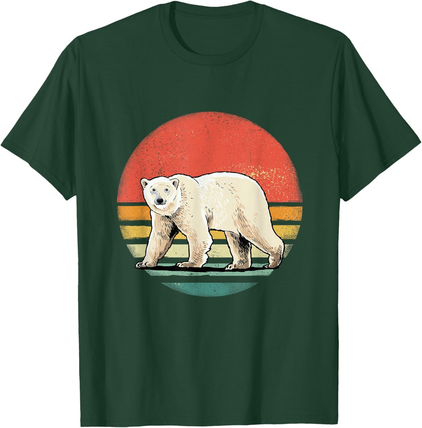 Vintage Polar Bear Retro Arctic Animal Bear Lover T-Shirt - T-Shirt | Forest