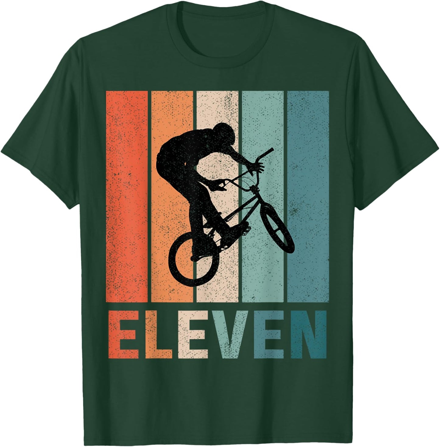 11th Birthday Retro BMX Bicycle Bike Boys Kids 11 Years Old T-Shirt - T-Shirt | Forest