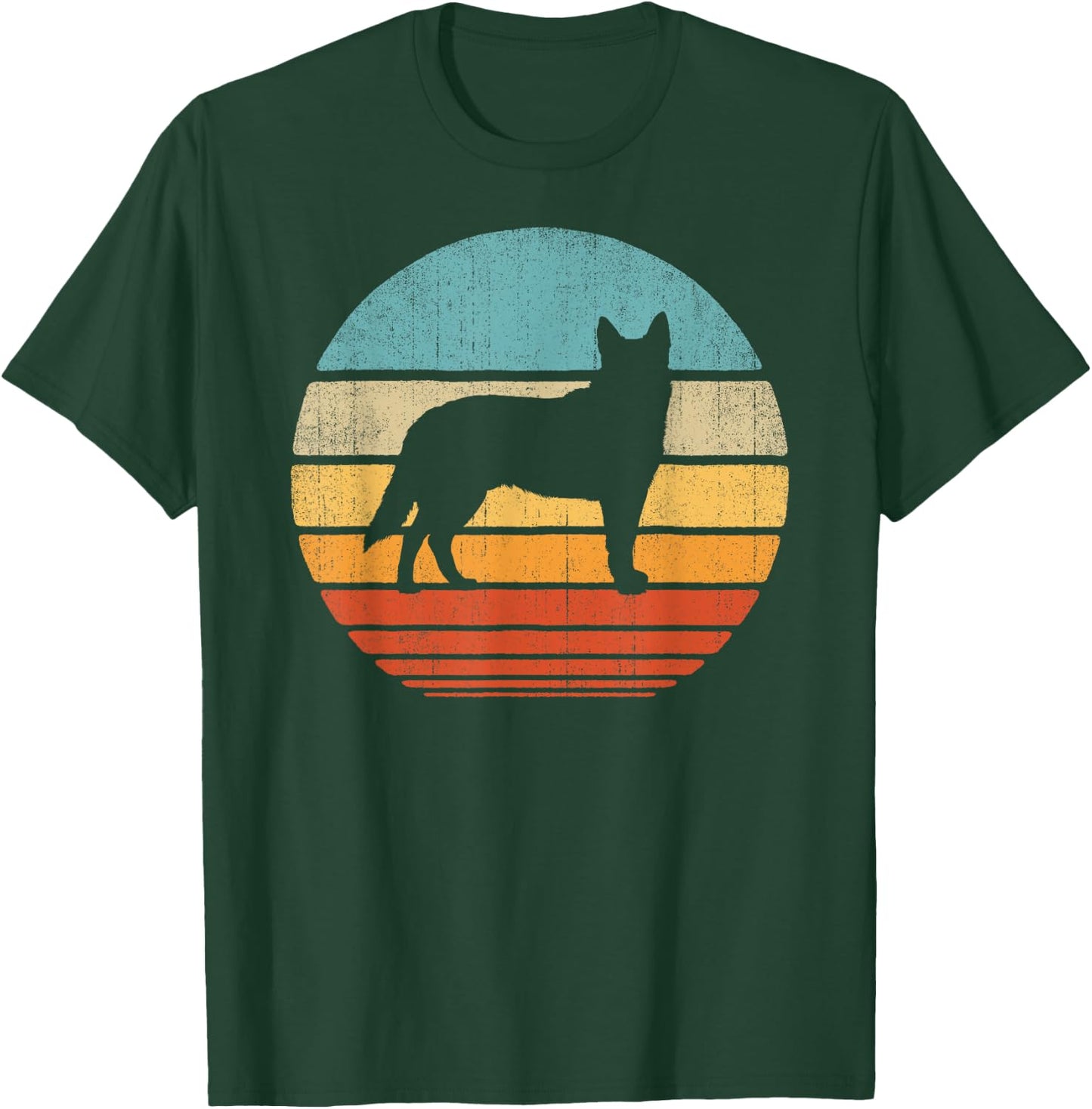 Blue Heeler Australian Cattle Dog Retro Vintage 70s Sunset T-Shirt - T-Shirt | Forest