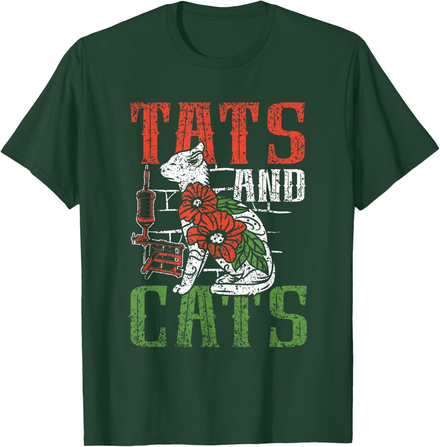 Tats And Cats Tattoo Studio Tattoo Tattoo Artist T-Shirt - T-Shirt | Forest