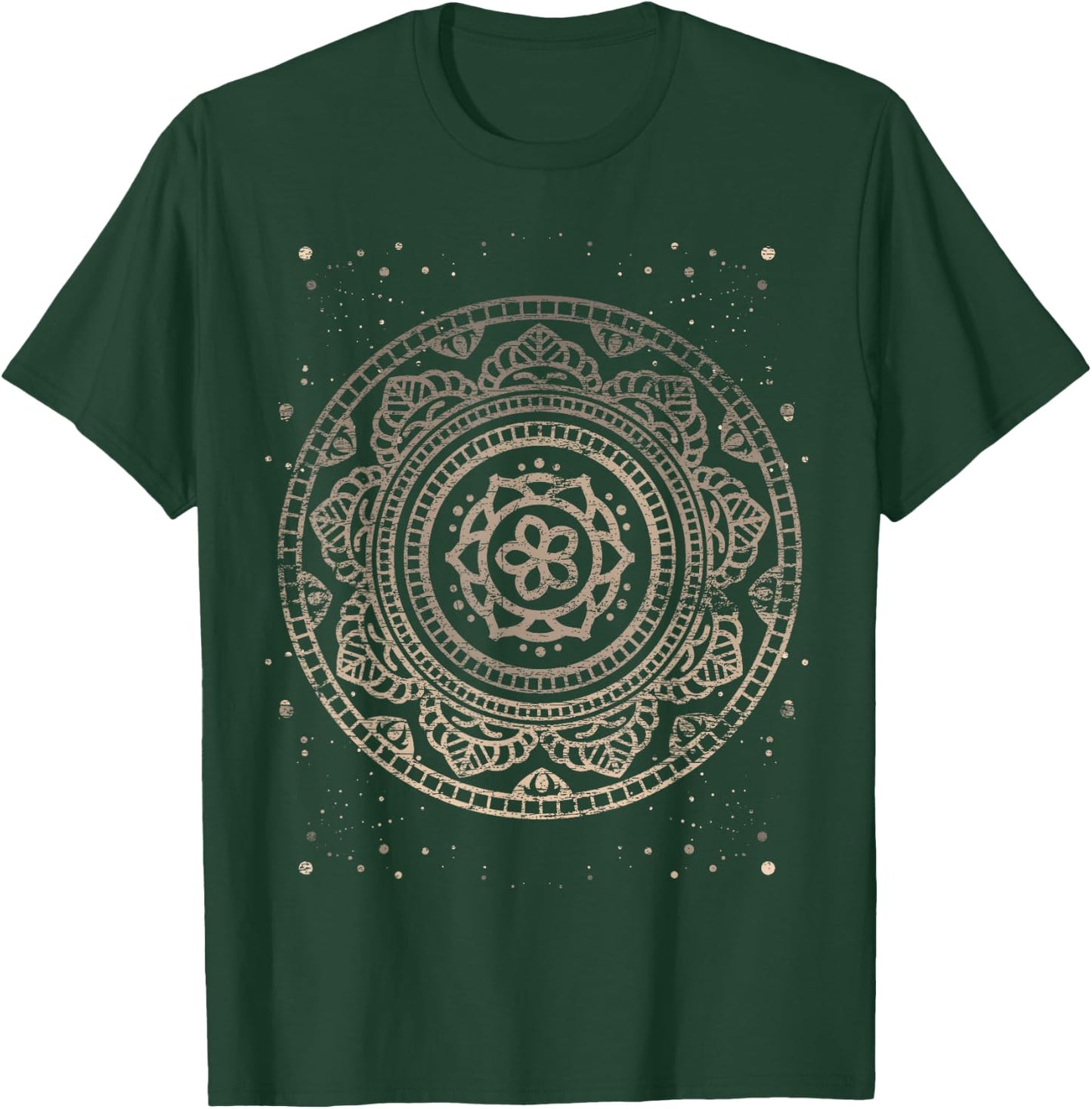Sacred Fractal Geometry Vintage Mandala T-Shirt - T-Shirt | Forest