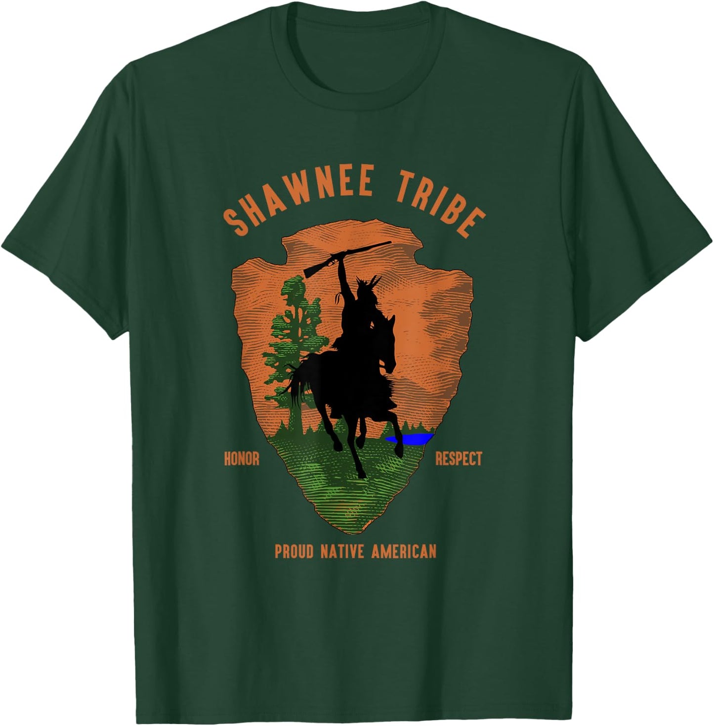Shawnee Tribe Native American Honor Respect Vintage Arrow T-Shirt - T-Shirt | Forest