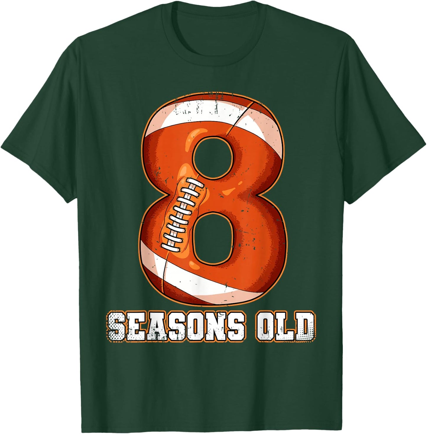8th Birthday Football T-Shirt - T-Shirt | Forest
