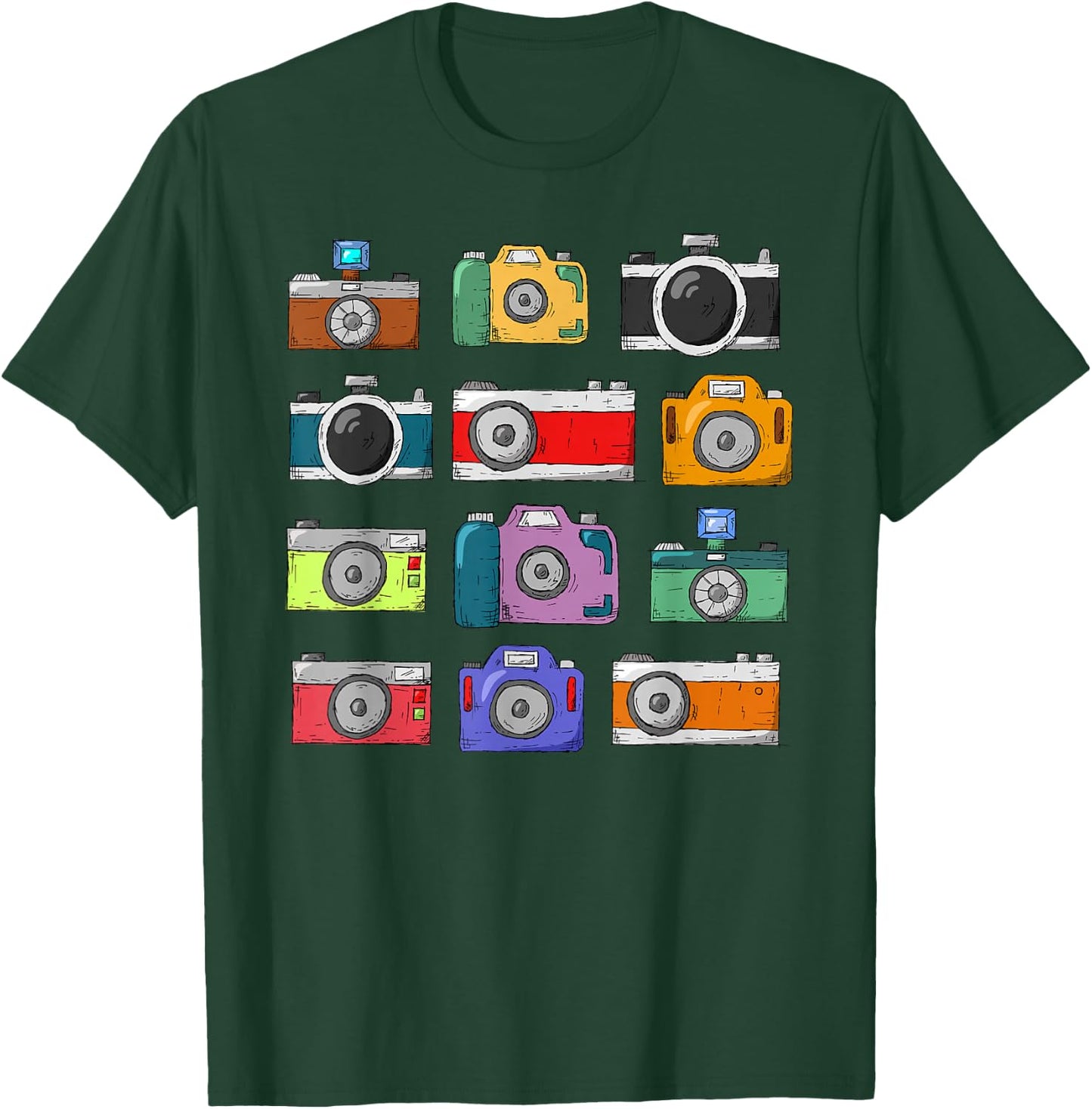 Photographer Camera Photography Retro Journalist T-Shirt - T-Shirt | Forest