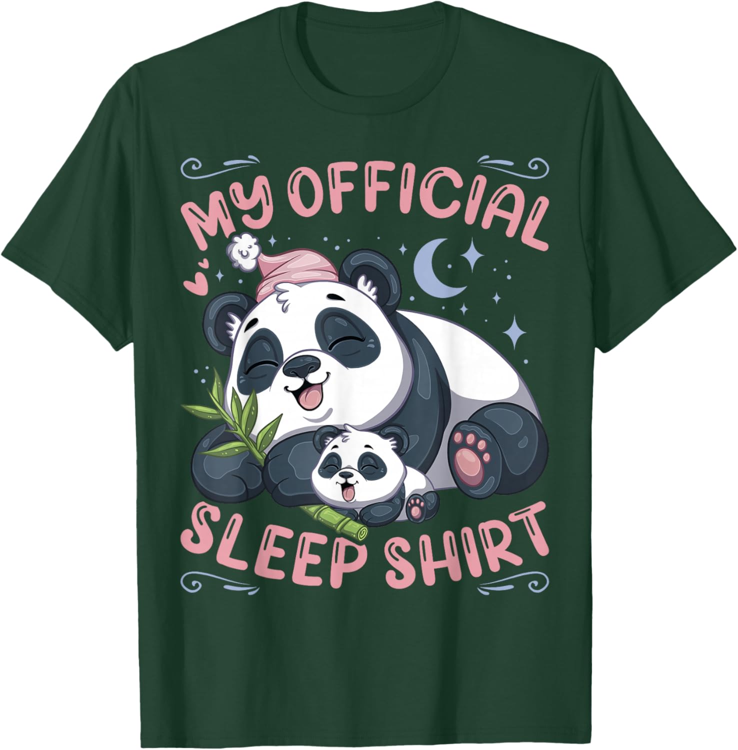 Official Sleepshirt Sleepy Panda with Puppy T-Shirt - T-Shirt | Forest