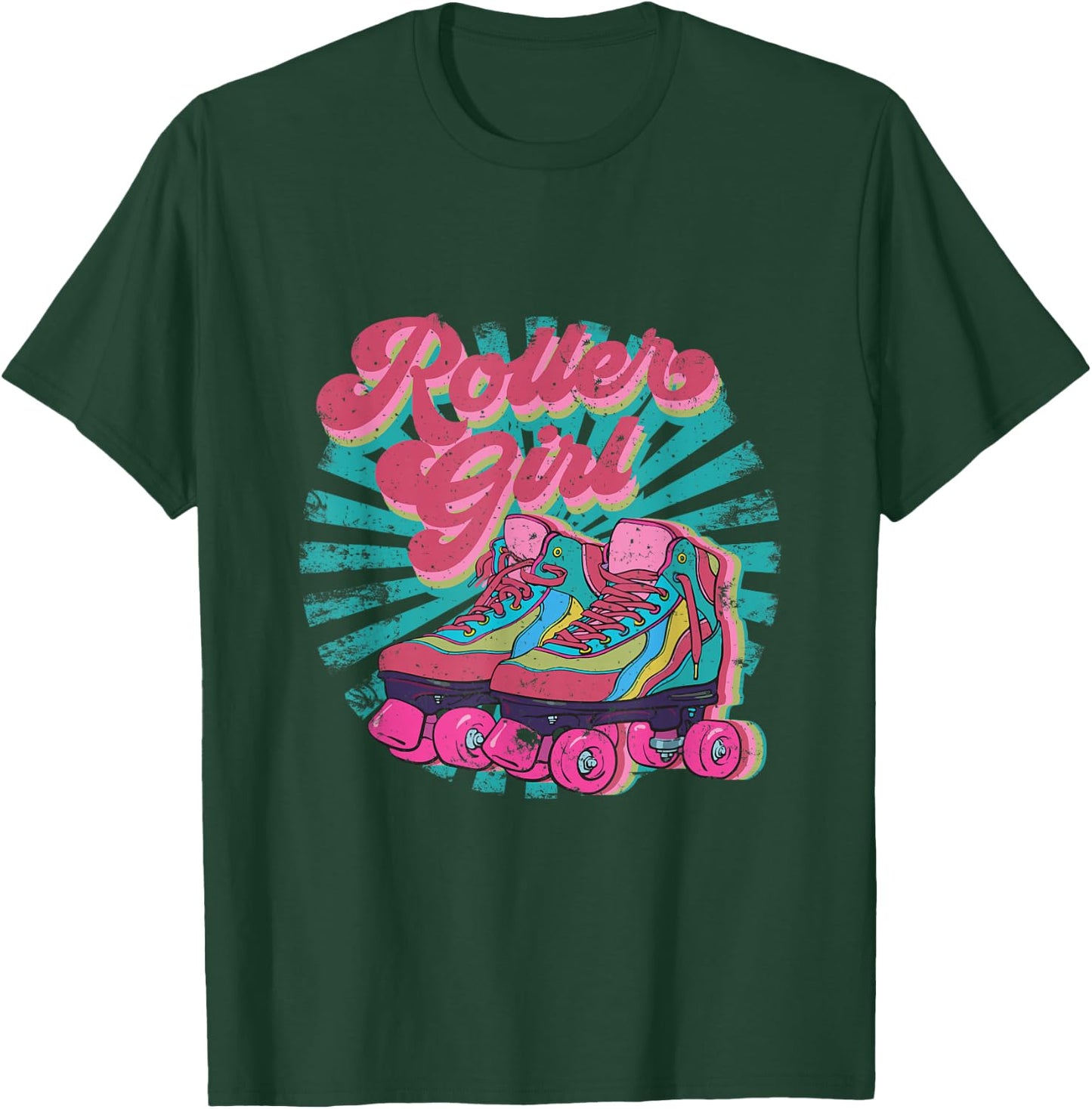 Roller Skate Skating 70s Retro Shirt Gift T-Shirt - T-Shirt | Forest