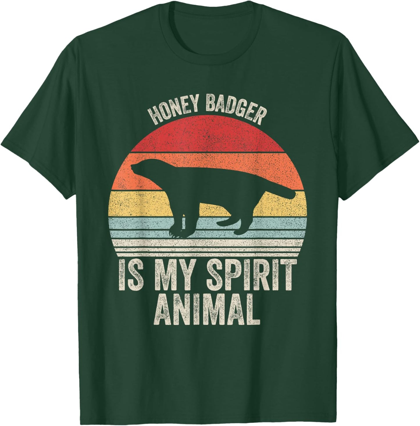 Vintage Retro Honey Badger Is My Spirit Animal T-Shirt - T-Shirt | Forest