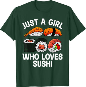 Cool Sushi Teen Girls Sushi Lovers Japanese Food T-Shirt - T-Shirt | Forest