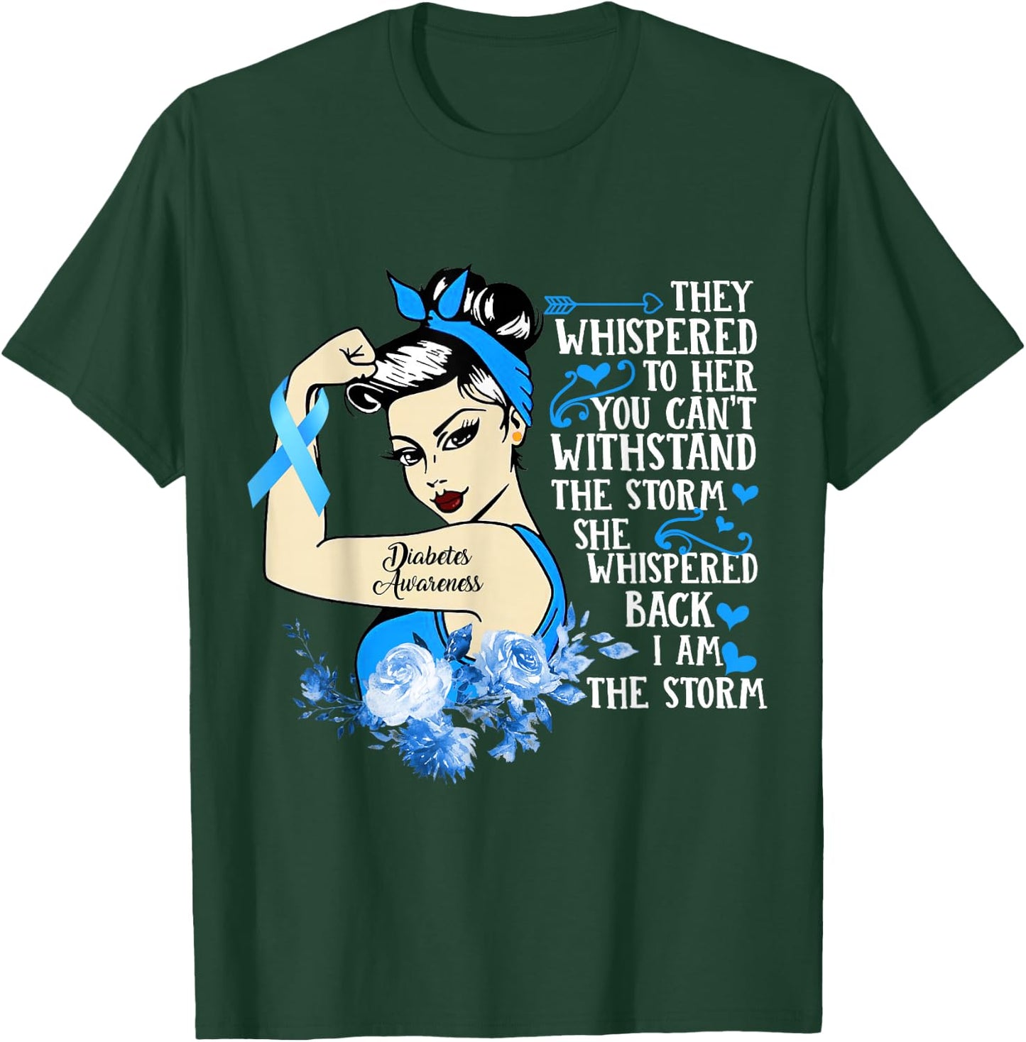 Diabetes Awareness Month Gift Powerful Warrior Women T-Shirt - T-Shirt | Forest