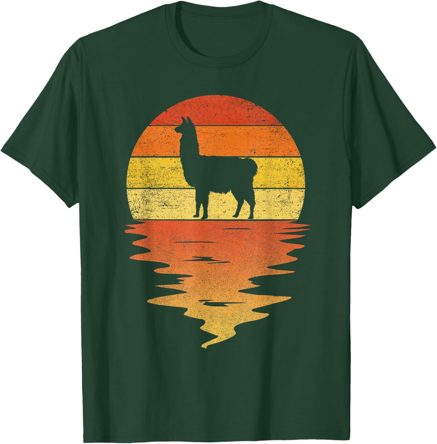 Llama shirt retro sunset 70s vintage Llama T-Shirt - T-Shirt | Forest
