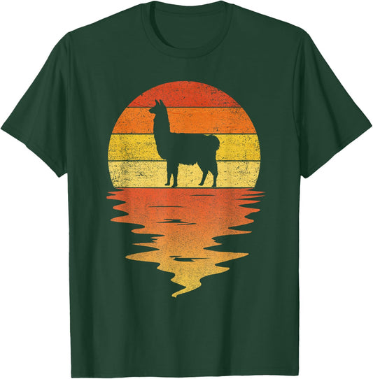 Llama shirt retro sunset 70s vintage Llama T-Shirt - T-Shirt | Forest
