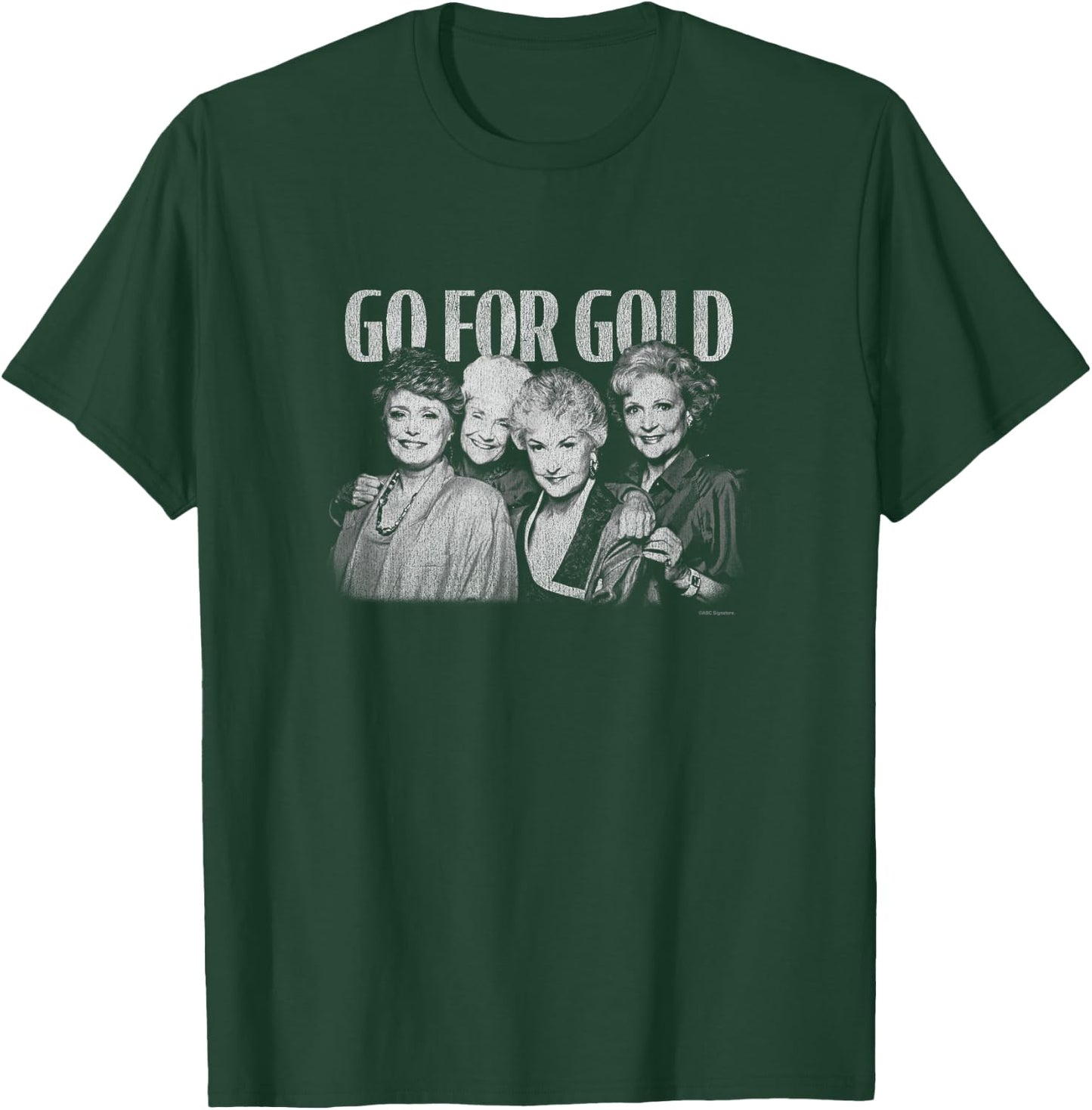 The Golden Girls Go For Gold Vintage Group Shot Chest Logo T-Shirt - T-Shirt | Forest