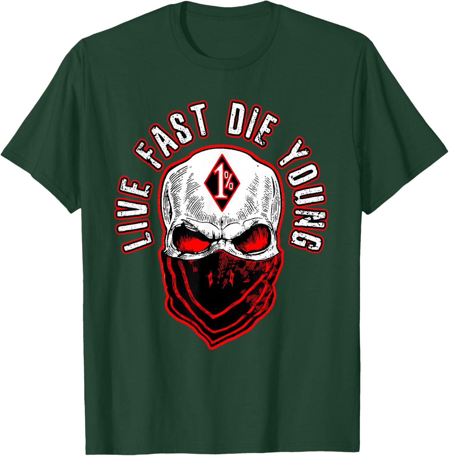 Live fast die young motorcycle biker mc 1% bc motorcyclists T-Shirt - T-Shirt | Forest