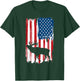 Vintage Patriotic American Flag Elk Hunter Hunting Sportsman T-Shirt - T-Shirt | Forest