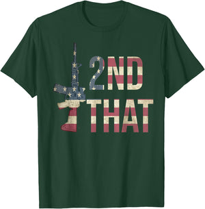 USA Flag Patriotic Pro Gun AR-15 I 2nd That Second Amendment T-Shirt - T-Shirt | Forest
