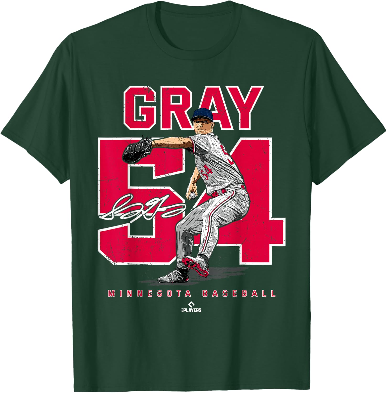 Number and Portrait Sonny Gray Minnesota MLBPA T-Shirt - T-Shirt | Forest