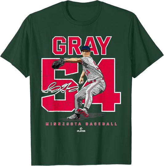 Number and Portrait Sonny Gray Minnesota MLBPA T-Shirt - T-Shirt | Forest