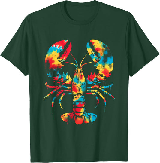 Lobster Tie Dye - Vintage Colorful Crab Crayfish Sea Lover T-Shirt - T-Shirt | Forest