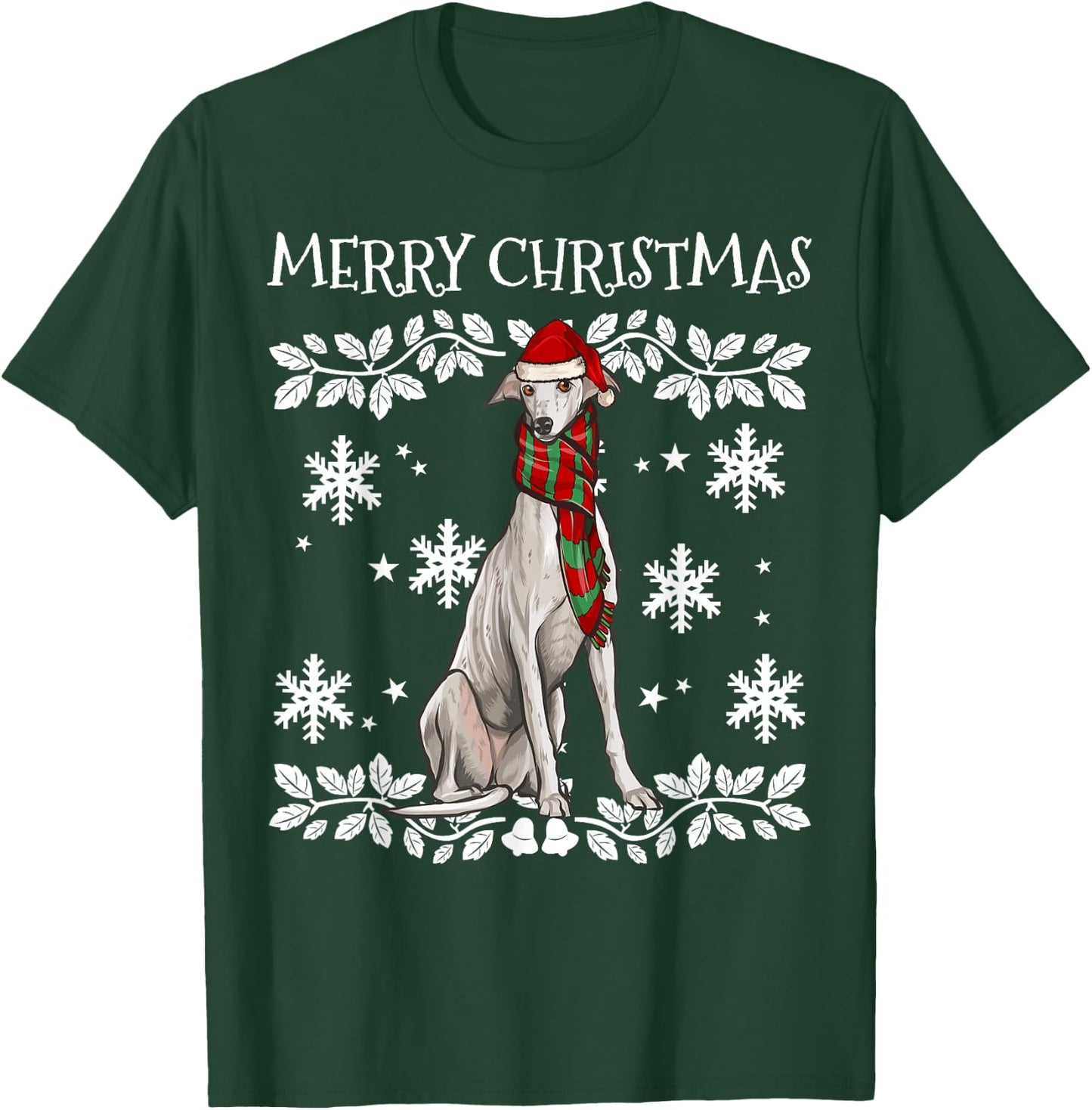 Merry Christmas Ornament Greyhound Xmas Santa T-Shirt - T-Shirt | Forest