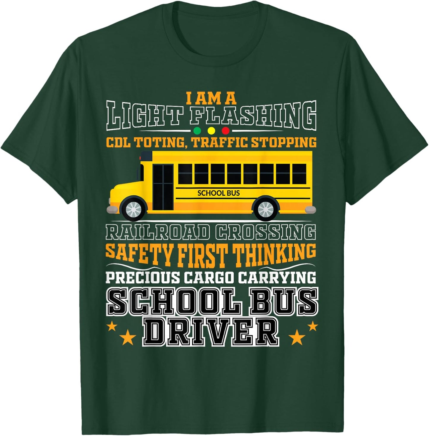 Railroad Crossing School Bus Driver Design for a Bus Driver T-Shirt - T-Shirt | Forest