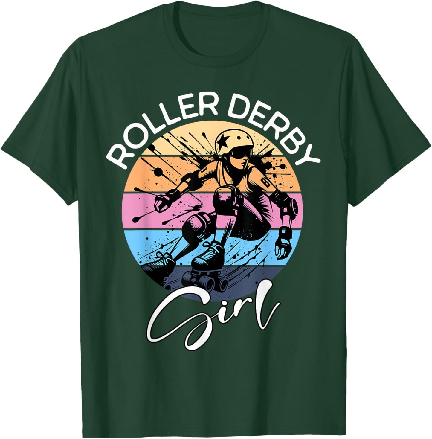 Roller Derby Girl Playing Roller Derby T-Shirt - T-Shirt | Forest