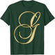 Monogram Initial Letter G T-Shirt - T-Shirt | Forest