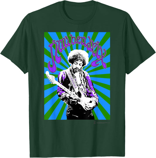 Jimi Hendrix Official Black Spiral T-Shirt - T-Shirt | Forest