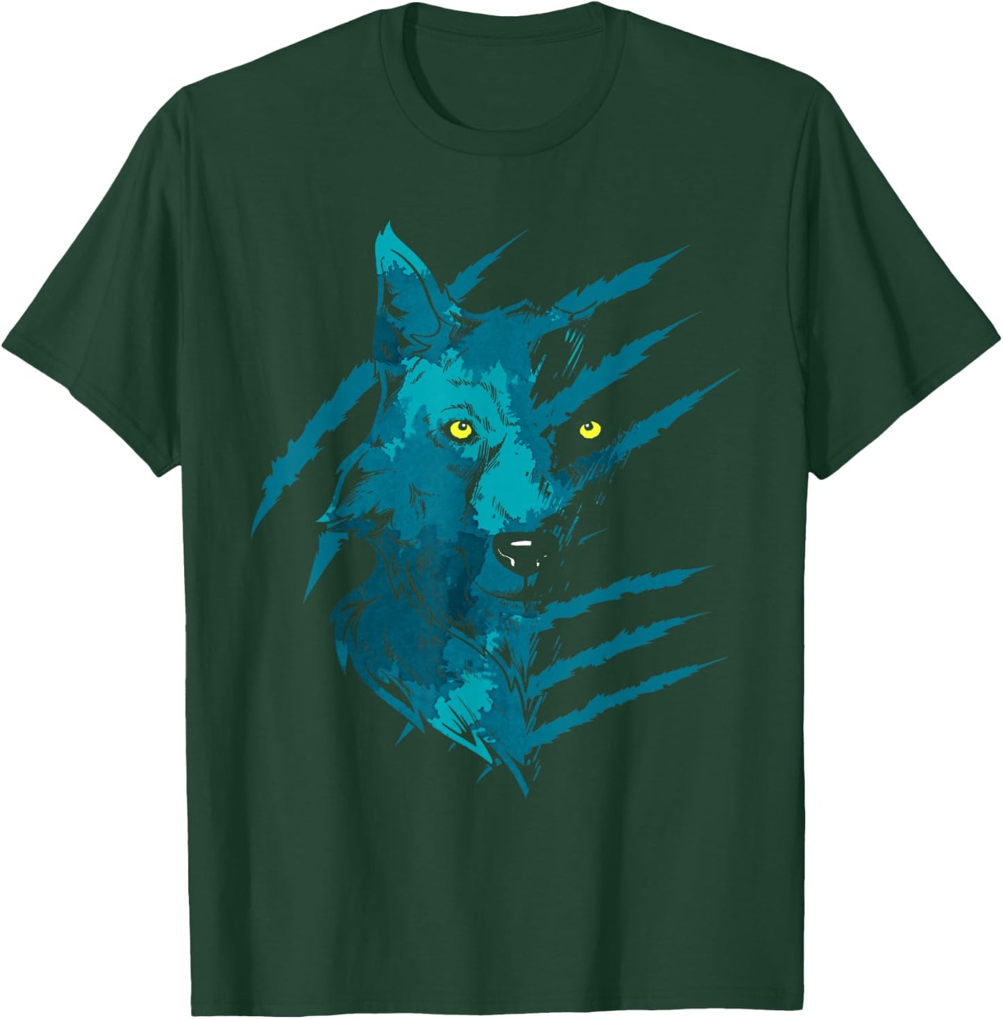 Predator Forest Animal Nature Wild Animal Night Animal Motif Wolf T-Shirt - T-Shirt | Forest