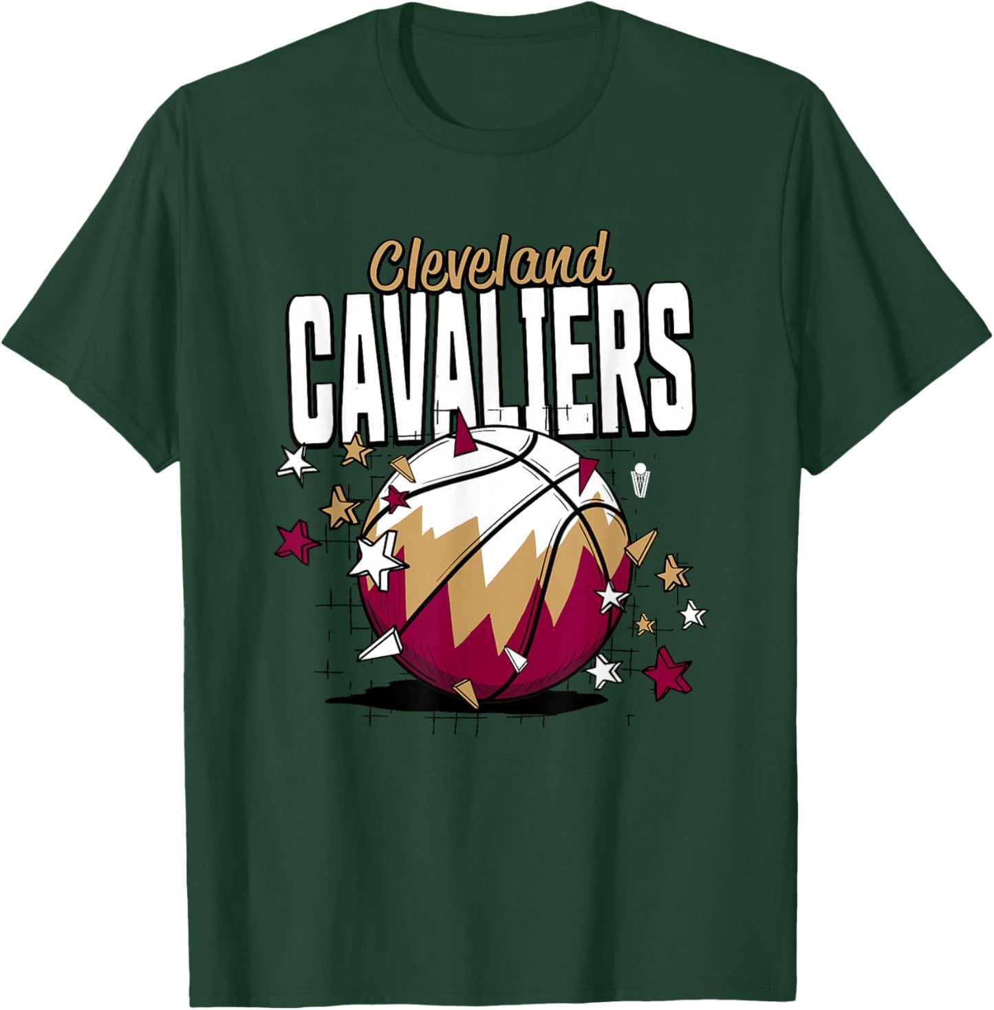 NBA Cleveland Cavaliers Basketball Doodle Stars T-Shirt - T-Shirt | Forest