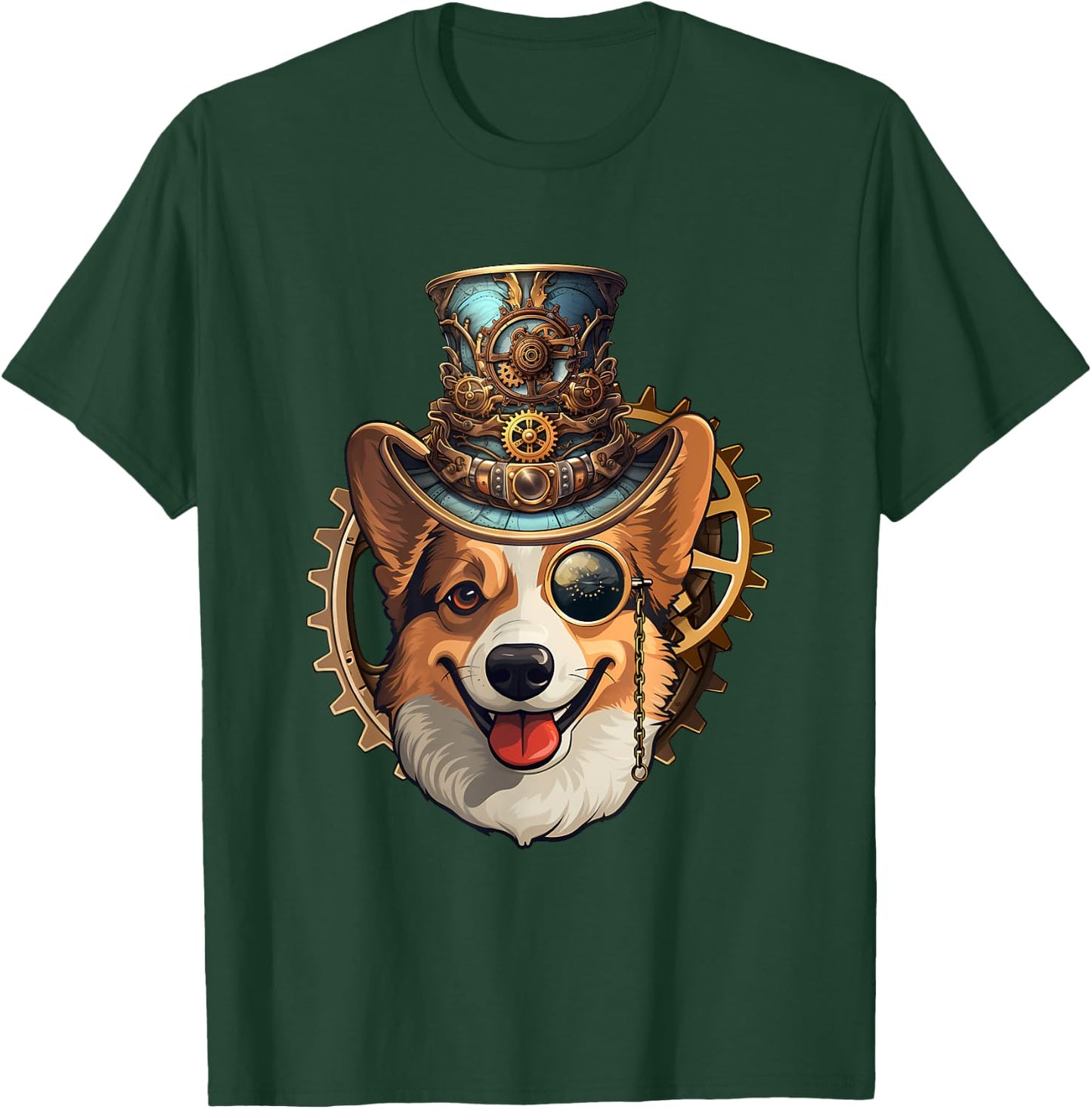 Victorian Steampunk Corgi, Funny Corgi T-Shirt - T-Shirt | Forest