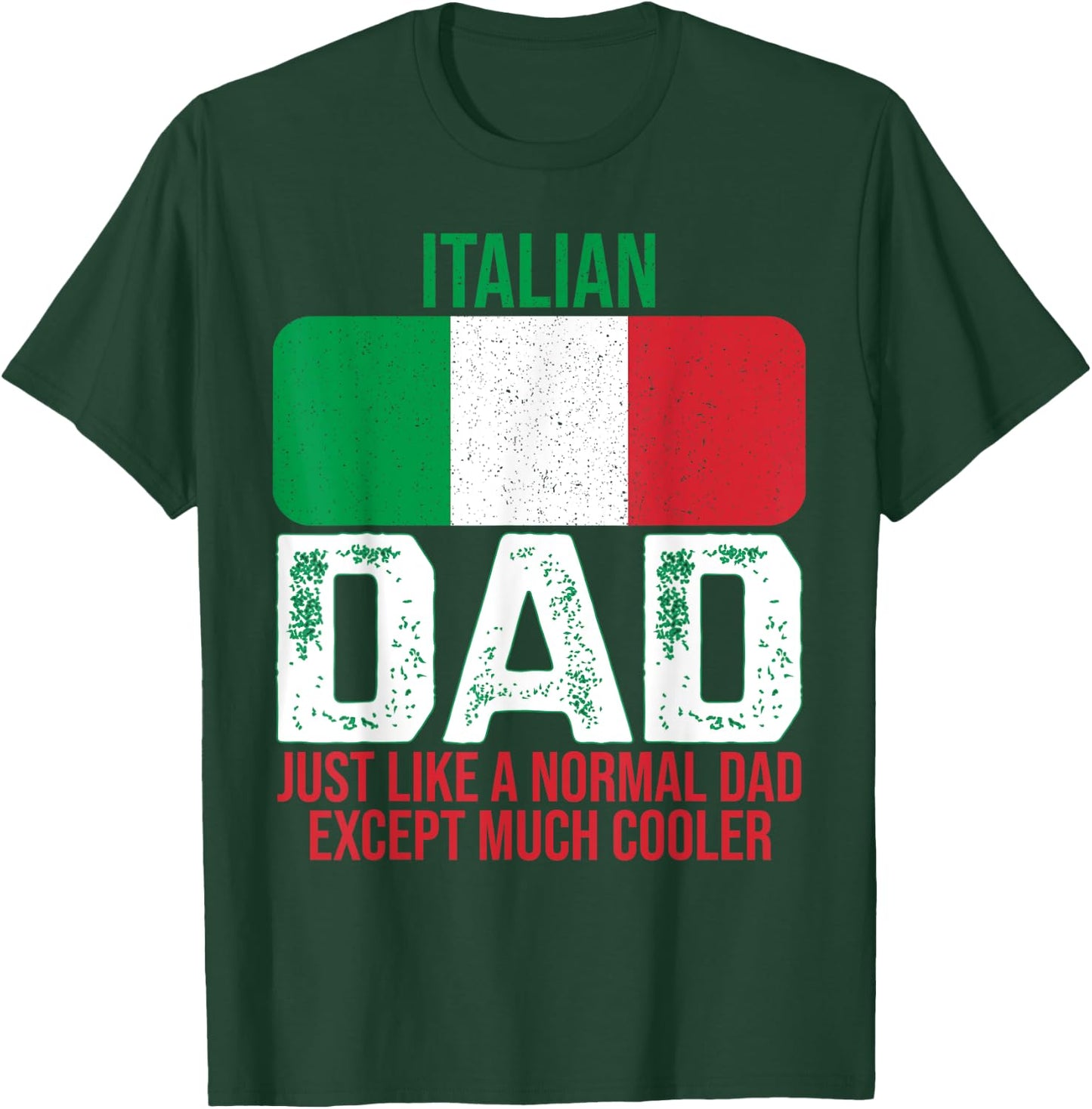 Vintage Italian Dad Italy Flag Design For Father's Day T-Shirt - T-Shirt | Forest