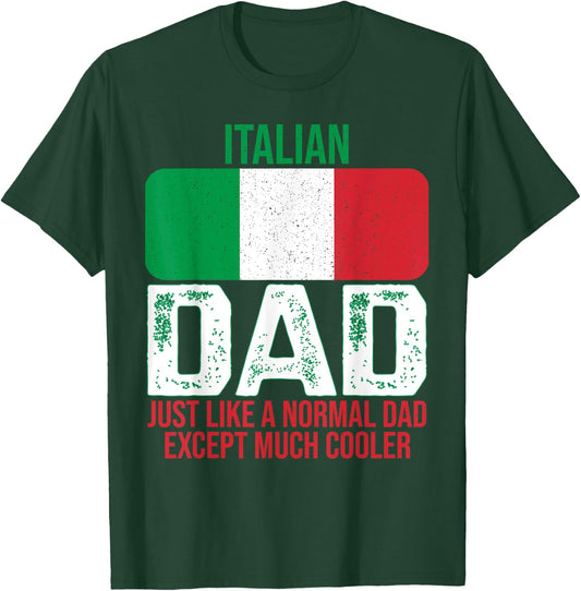 Vintage Italian Dad Italy Flag Design For Father's Day T-Shirt - T-Shirt | Forest