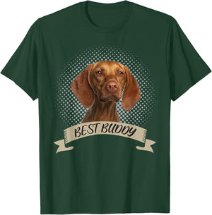 Short Haired Hungarian Magyar Vizsla Best Buddy Portrait T-Shirt - T-Shirt | Forest