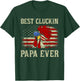 Best Cluckin Papa Ever American Flag Chicken Dad 4th of July T-Shirt - T-Shirt | Forest
