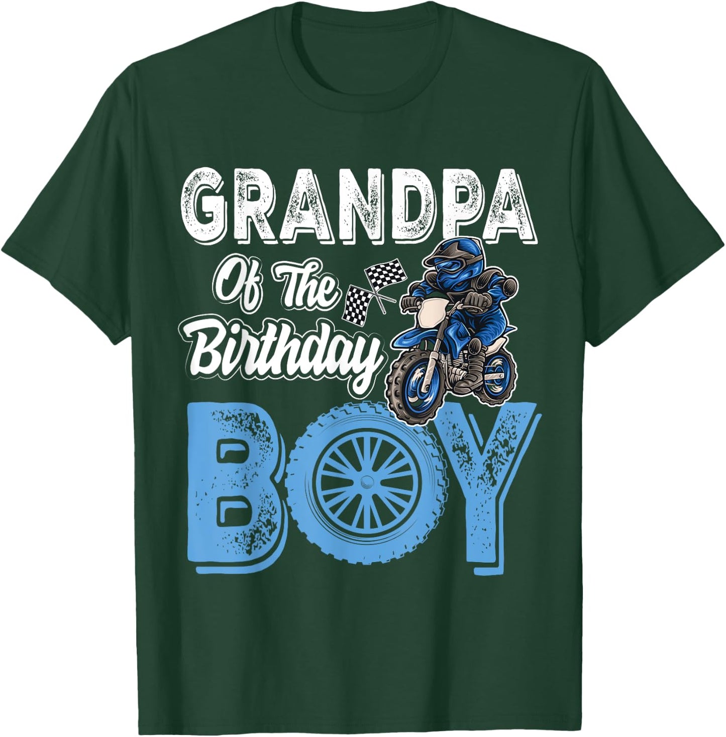 Grandpa of the Birthday Boy Dirt Bike B-day motocross Party T-Shirt - T-Shirt | Forest