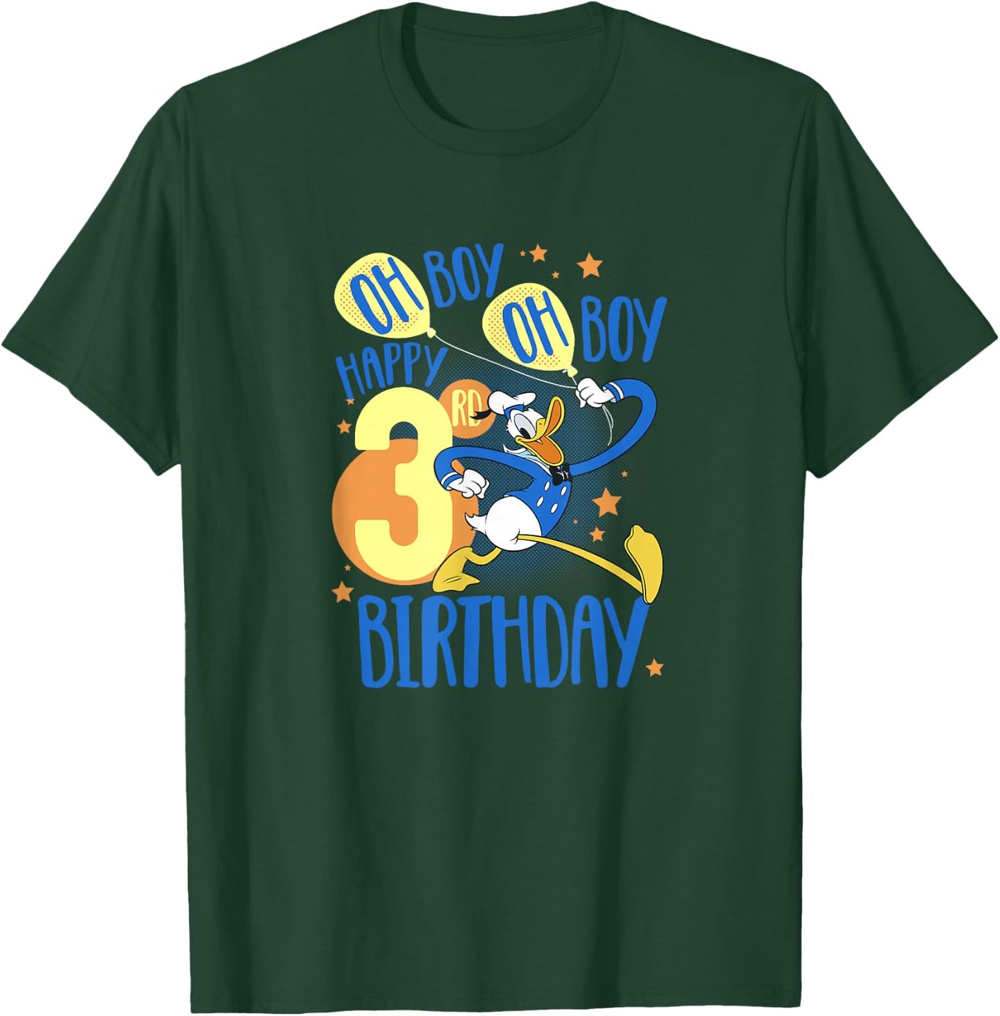 Disney Donald Duck Happy 3rd Birthday Oh Boy Oh Boy T-Shirt - T-Shirt | Forest