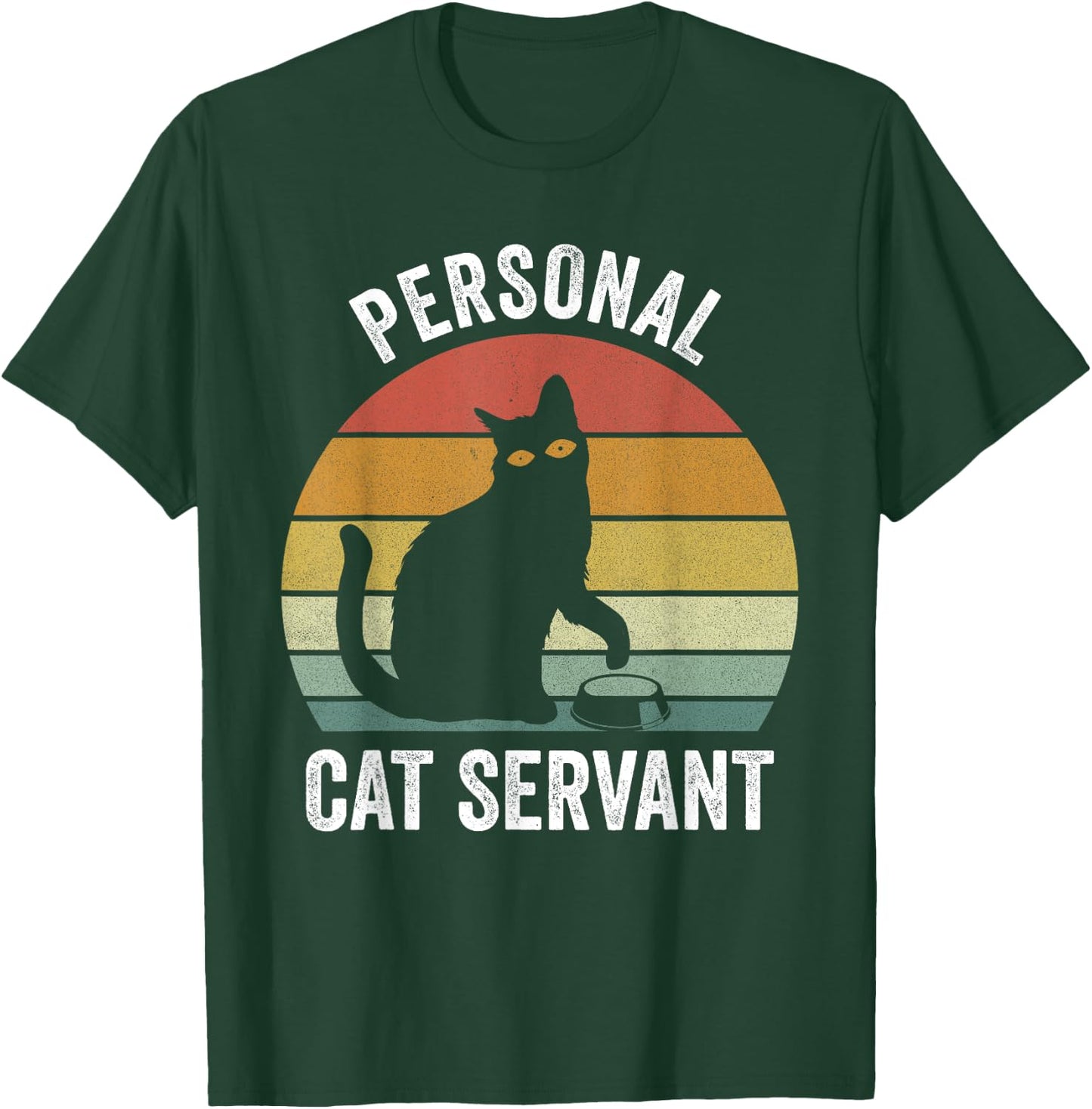 Retro Cat Shirt Black Cat Personal Cat Servant Cat Lover T-Shirt - T-Shirt | Forest