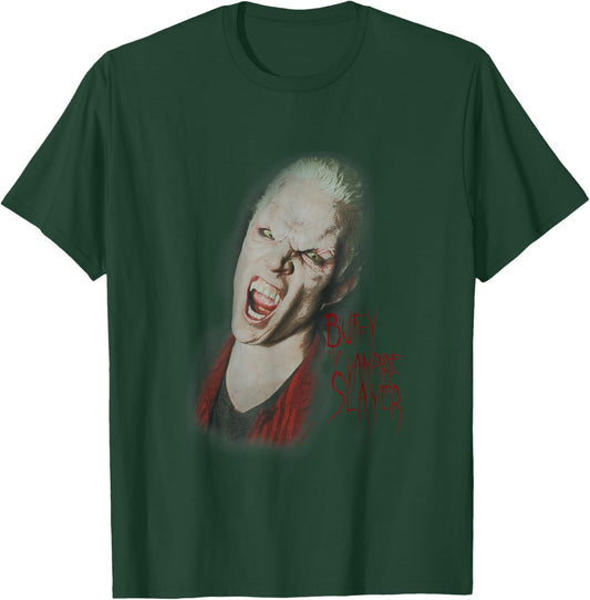 Buffy The Vampire Slayer Spike Vampire Face Closeup Vintage T-Shirt - T-Shirt | Forest