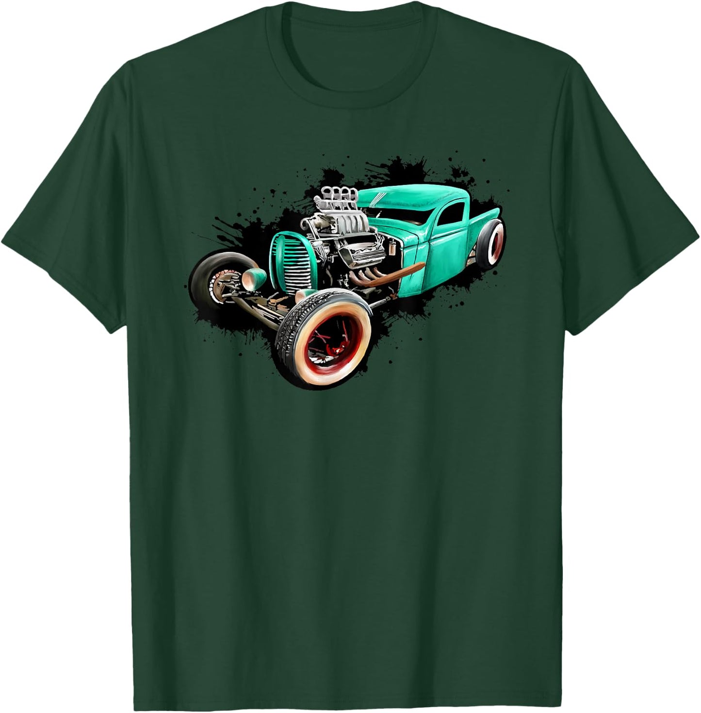 Rust Bucket Outline Funny Hot Retro Rod Diesel Cars Gift Men T-Shirt - T-Shirt | Forest