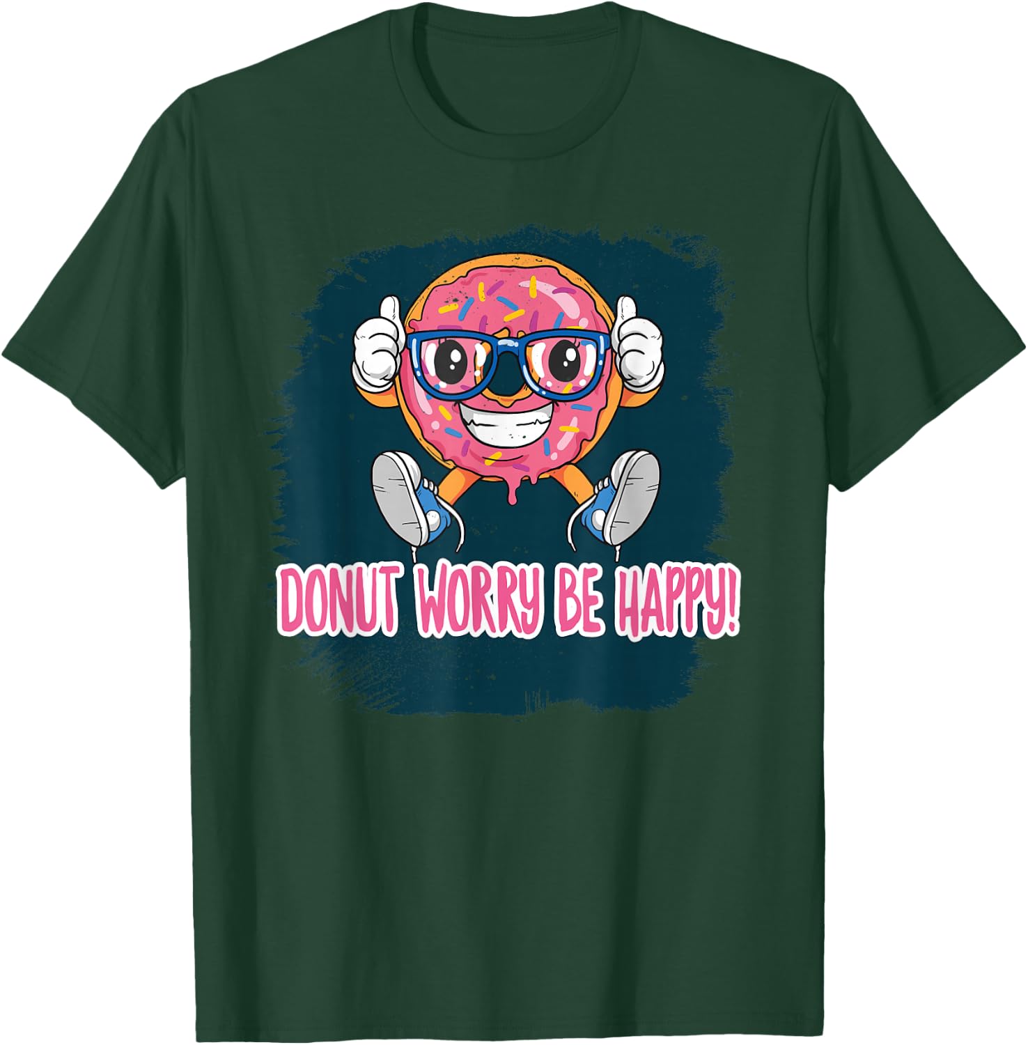 Donut Worry Baker Baking Be Happy Donuts Cook Chef Pun Kids T-Shirt - T-Shirt | Forest