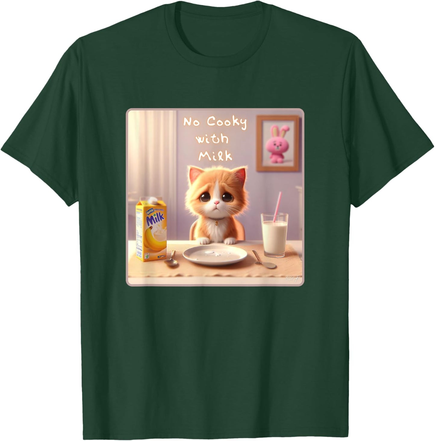 Great Kpop Gift No Cooky with Milk Kitten Banana Milk T-Shirt - T-Shirt | Forest